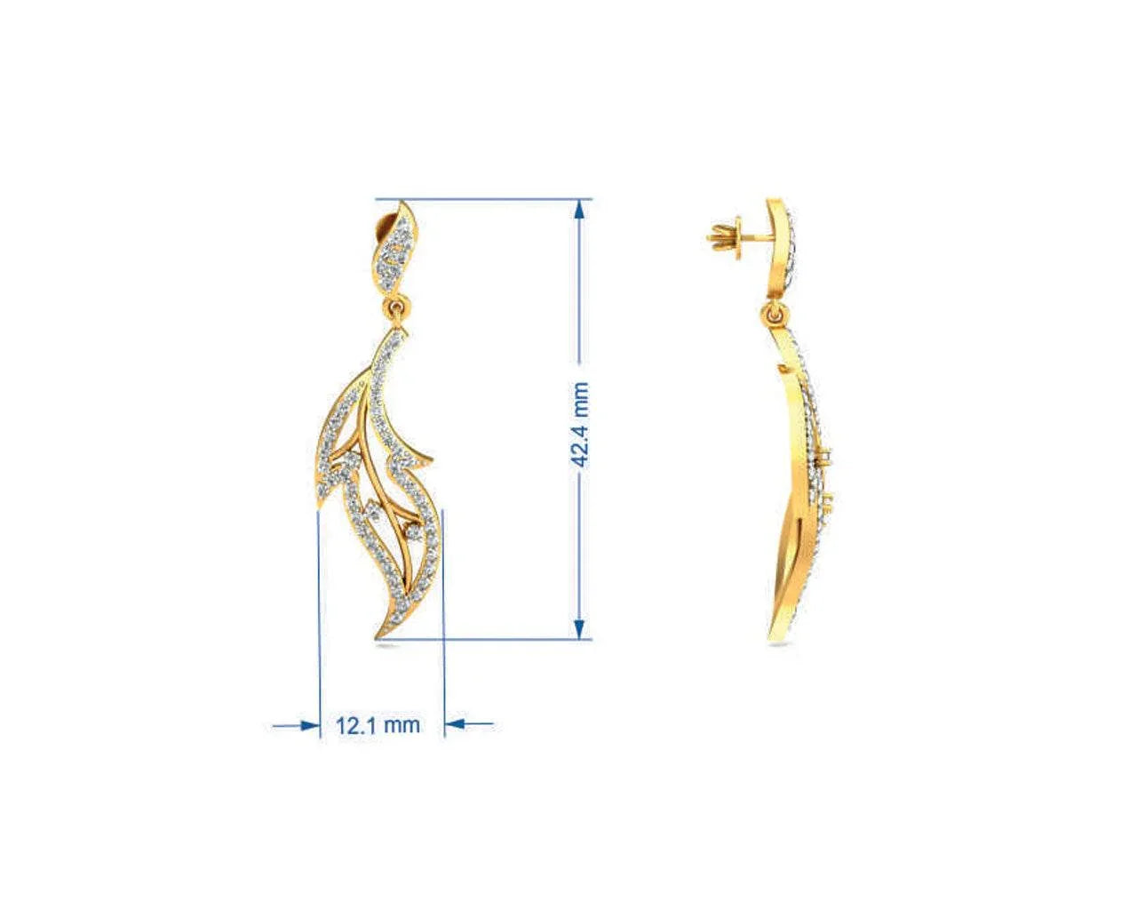 Friya Long Diamond Danglers - Jewelslane