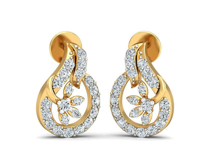 Gemma Diamond Eartops in Gold - Jewelslane