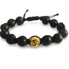 Gold Aum Bracelet With Black Onyx Beads - Jewelslane