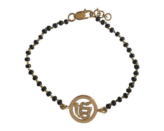 Ik Onkar Diamond Bracelet on Mangalsutra Chain - Jewelslane