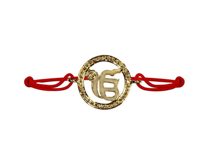 Ik Onkaar Border Diamond in Gold - Jewelslane