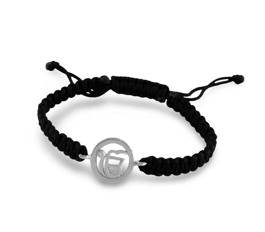 Auspicious Ik onkaar bracelet in Silver with a Diamond - Jewelslane