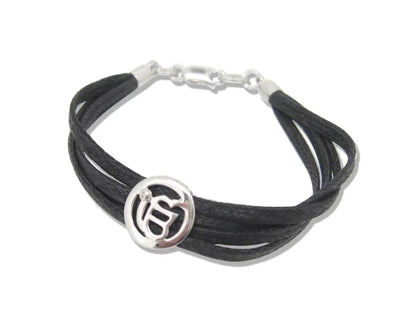 Ik Onkaar Bracelet in 925 Silver & a Diamond with Lock - Jewelslane