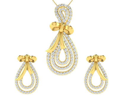 Iriana Diamond Earrings & Pendant Set - Jewelslane