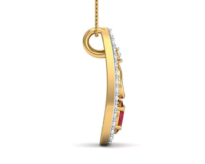 Ishani Ruby Diamond Pendant - Jewelslane