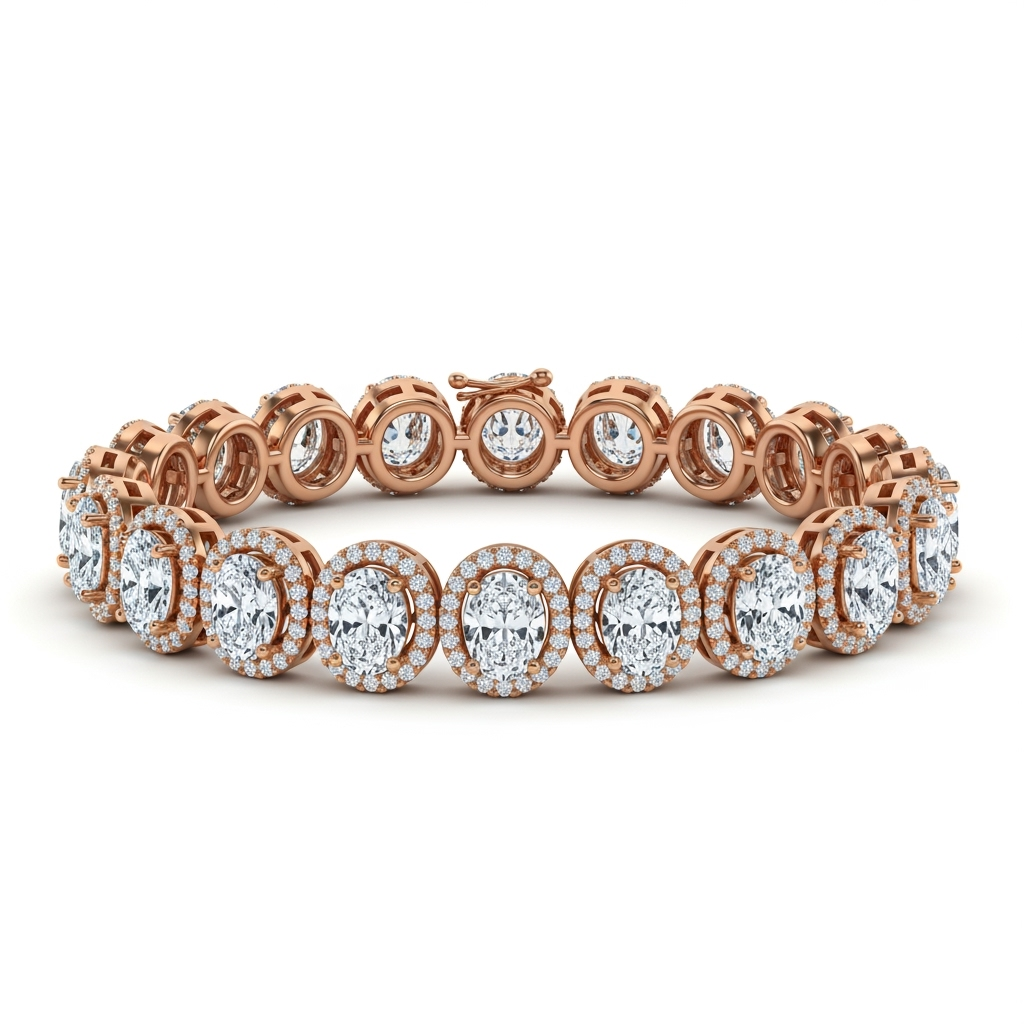 Ivana Oval Shape Lab Grown Diamonds Solitaire Bracelet - Jewelslane