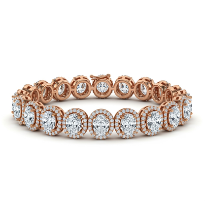 Ivana Oval Shape Lab Grown Diamonds Solitaire Bracelet - Jewelslane