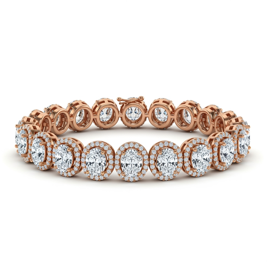 Ivana Oval Shape Lab Grown Diamonds Solitaire Bracelet - Jewelslane