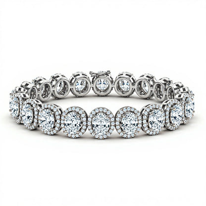 Ivana Oval Shape Lab Grown Diamonds Solitaire Bracelet - Jewelslane