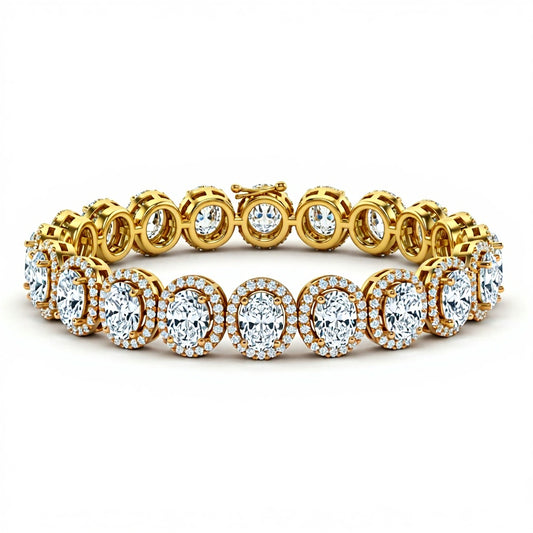 Ivana Oval Shape Lab Grown Diamonds Solitaire Bracelet - Jewelslane