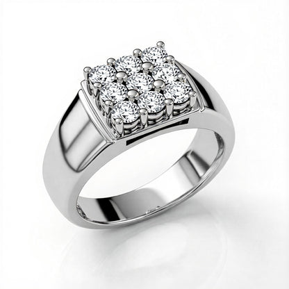James Traditional nine diamonds Gents Ring - jewelslane