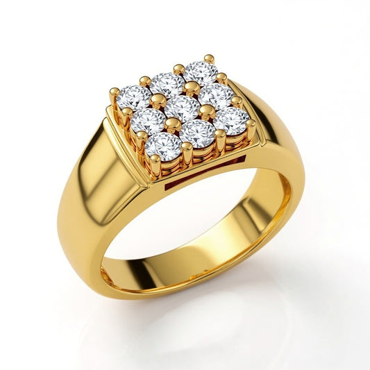 James Traditional nine diamonds Gents Ring - jewelslane