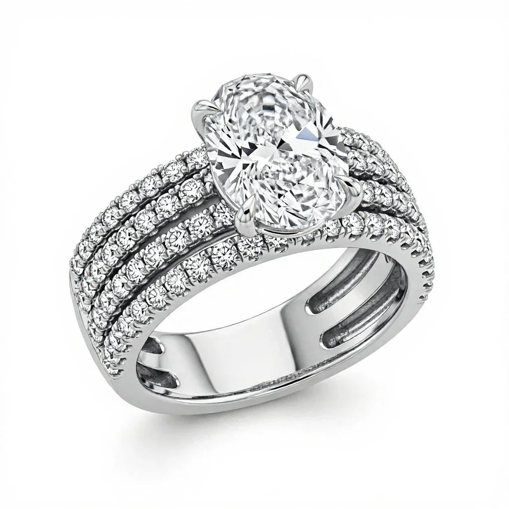 Jana 4 Carat Oval Lab Diamond Solitaire Ring - Jewelslane