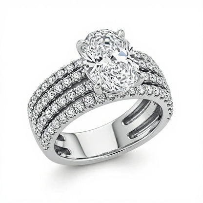 Jana 4 Carat Oval Lab Diamond Solitaire Ring - Jewelslane