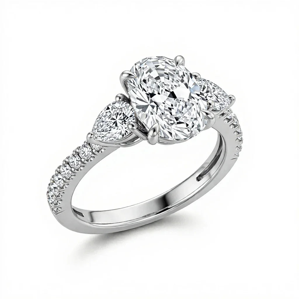 JOice four Carat Oval shape Diamond Ring - Jewelslane