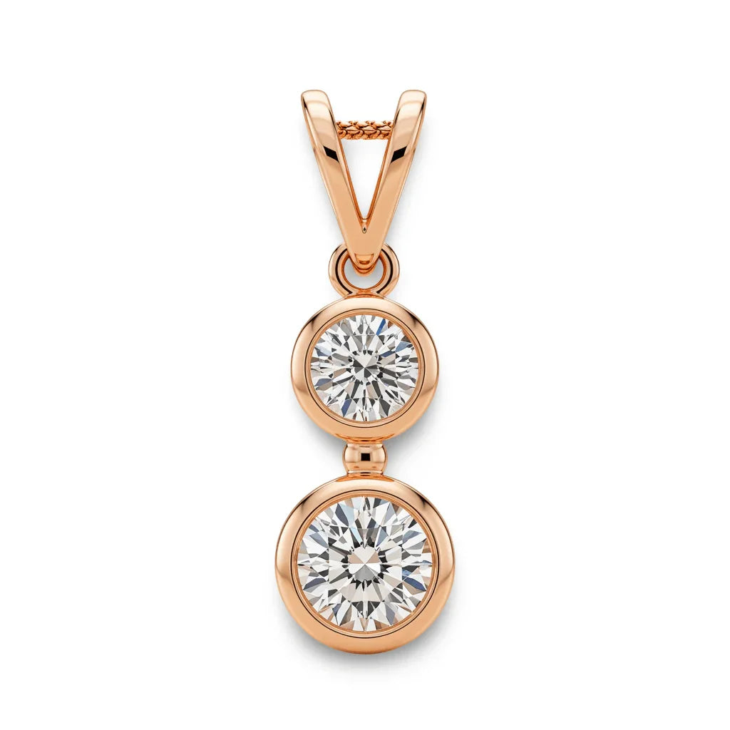 Kace Lab Grown Solitaire Diamond Bezel set pendant - Jewelslane