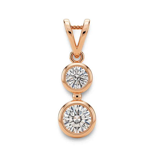Kace Lab Grown Solitaire Diamond Bezel set pendant - Jewelslane