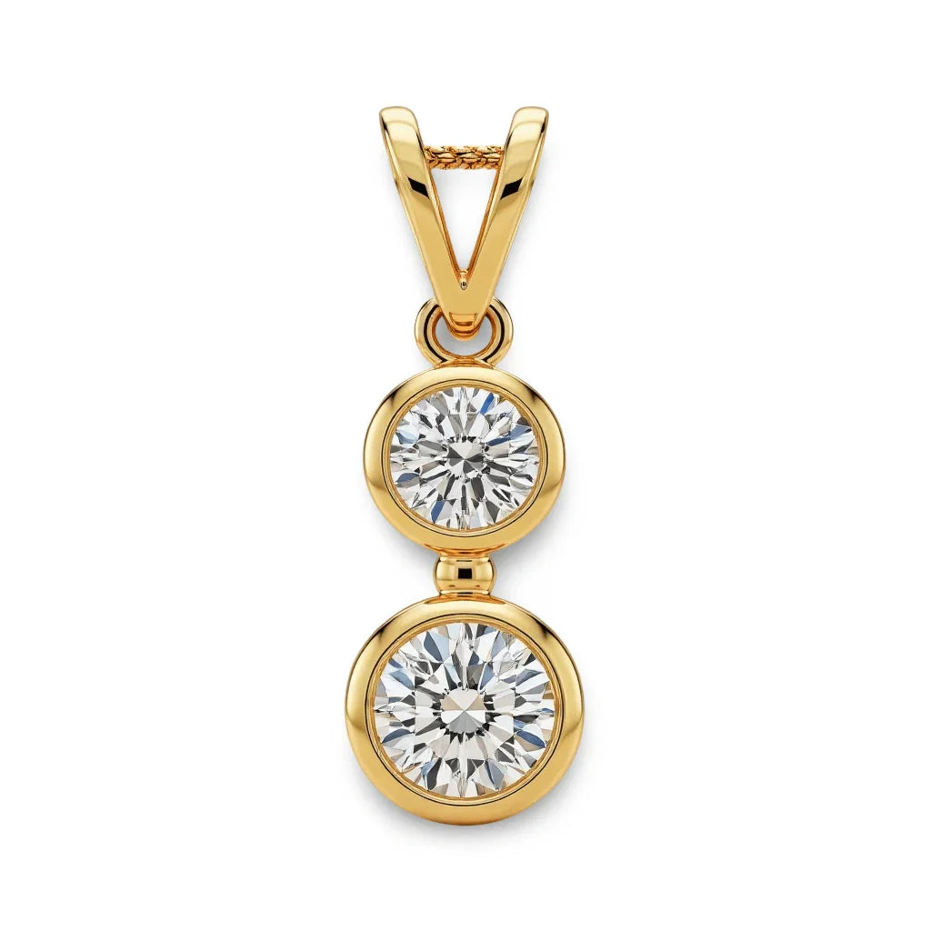 Kace Lab Grown Solitaire Diamond Bezel set pendant - Jewelslane