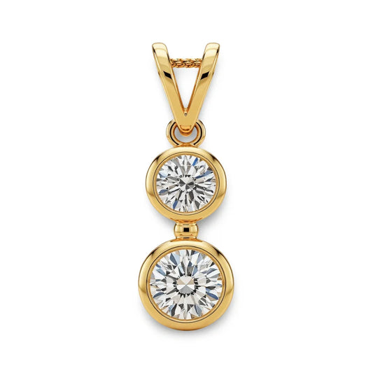 Kace Lab Grown Solitaire Diamond Bezel set pendant - Jewelslane