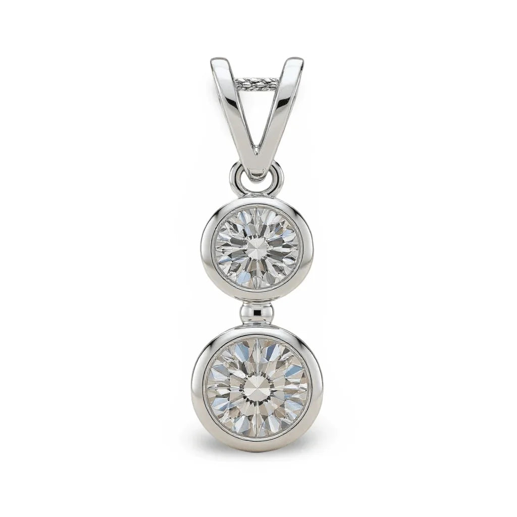 Kace Lab Grown Solitaire Diamond Bezel set pendant - Jewelslane