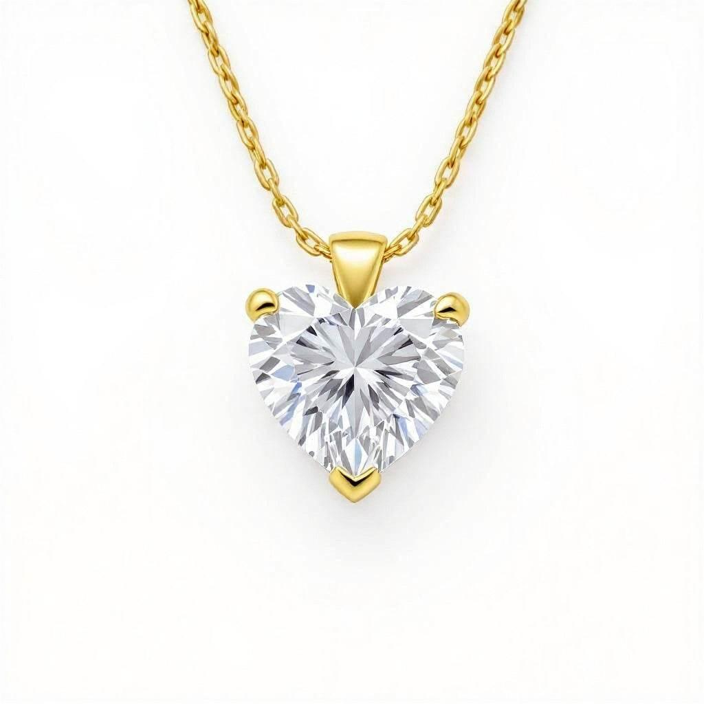 Kai Heart Shape Lab Grown Diamond Solitaire pendant in Gold - Jewelslane