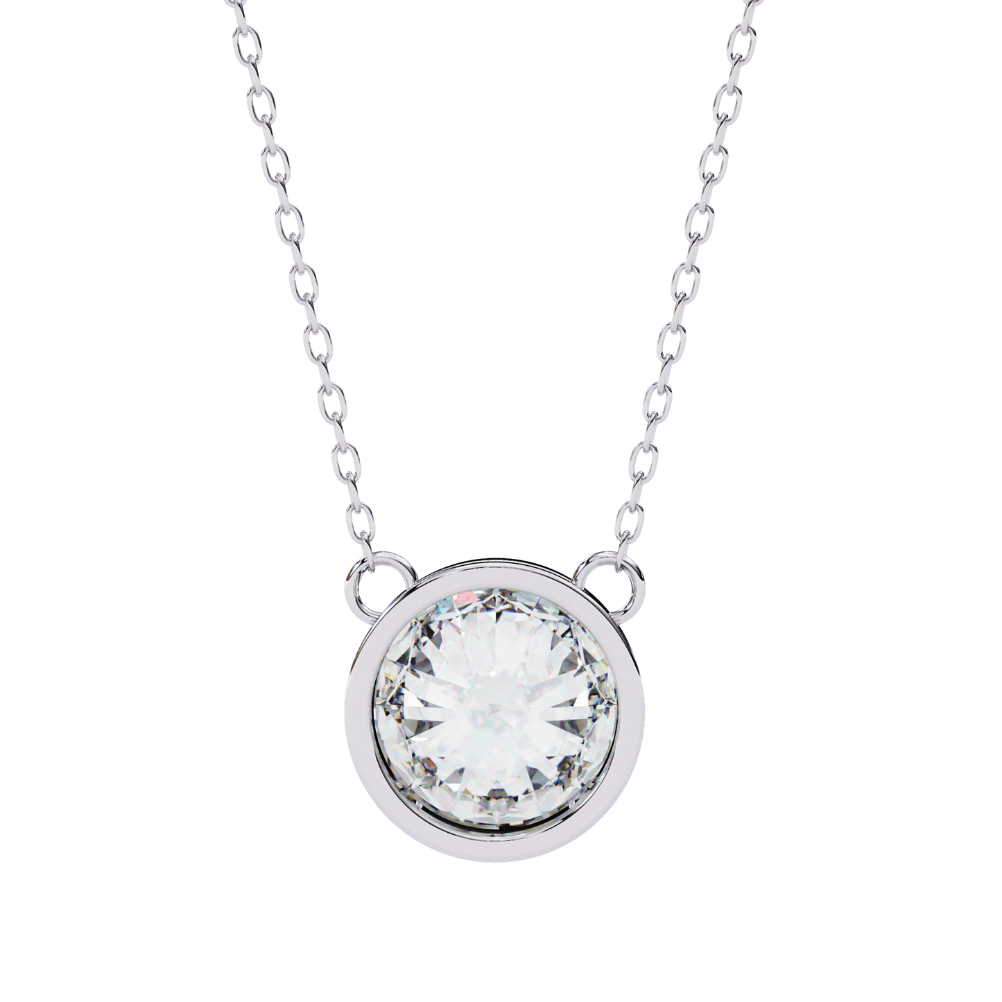 Kate Lab Grown Diamond Bezel set Pendant on chain - Jewelslane