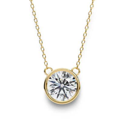 Kate Lab Grown Diamond Bezel set Pendant on chain - Jewelslane