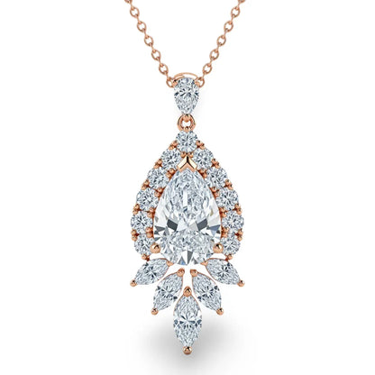 Kaycy Pear Shape Lab Diamond Solitaire Pendant - Jewelslane