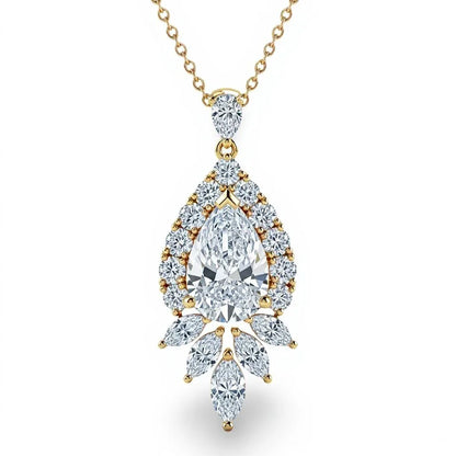 Kaycy Pear Shape Lab Diamond Solitaire Pendant - Jewelslane