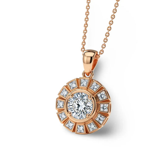 Kelly Bezel Set Round Brilliant Lab Diamond Solitaire Pendant - Jewelslane