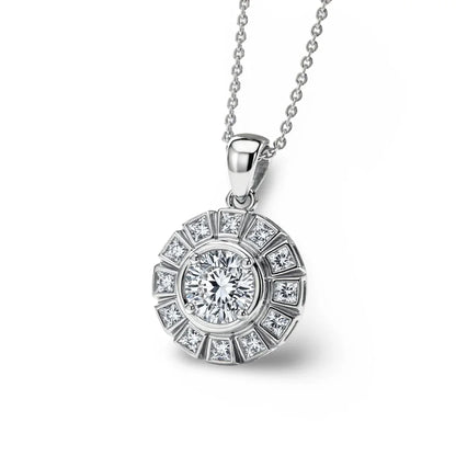 Kelly Bezel Set Round Brilliant Lab Diamond Solitaire Pendant - Jewelslane
