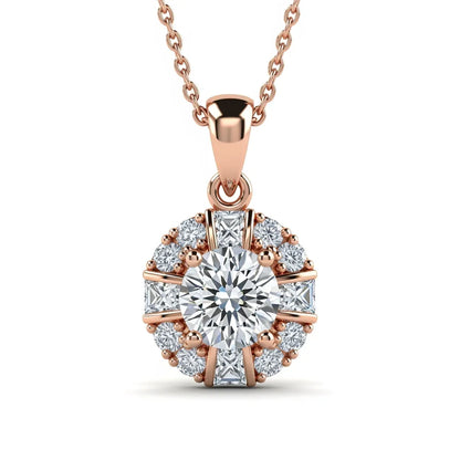 Keni Round Brilliant Cut Lab Diamond Solitaire Pendant - Jewelslane
