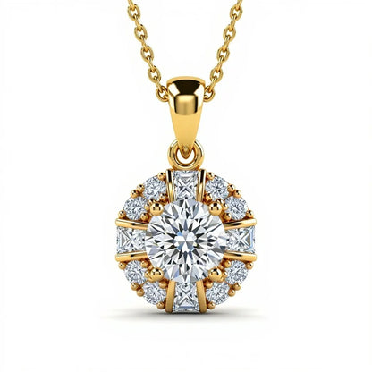 Keni Round Brilliant Cut Lab Diamond Solitaire Pendant - Jewelslane