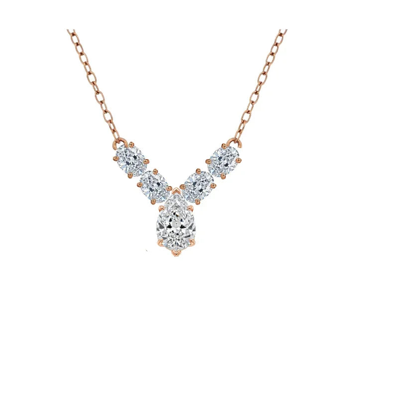 Kenna Pear shape Lab Diamond Solitaire Pendant Necklace - Jewelslane