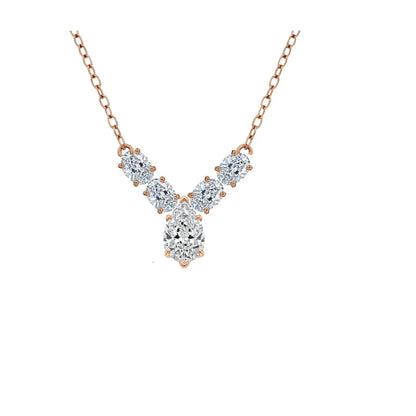Kenna Pear shape Lab Diamond Solitaire Pendant Necklace - Jewelslane