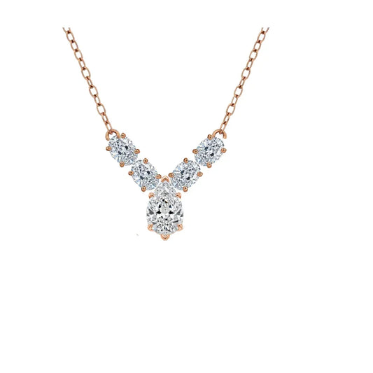 Kenna Pear shape Lab Diamond Solitaire Pendant Necklace - Jewelslane