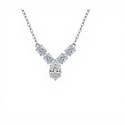 Kenna Pear shape Lab Diamond Solitaire Pendant Necklace - Jewelslane