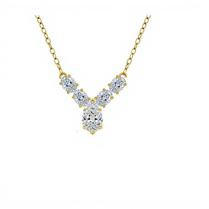 Kenna Pear shape Lab Diamond Solitaire Pendant Necklace - Jewelslane