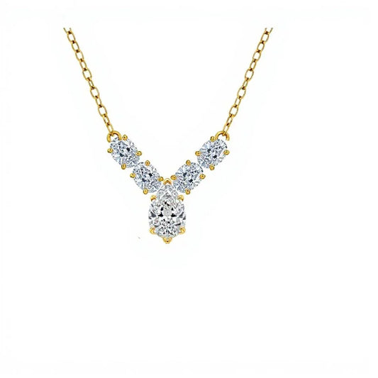 Kenna Pear shape Lab Diamond Solitaire Pendant Necklace - Jewelslane