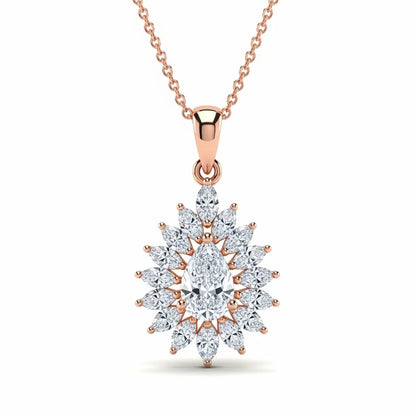 Kila Pear Shape Lab Diamond Solitaire Pendant - Jewelslane
