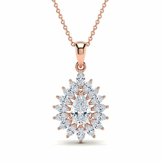 Kila Pear Shape Lab Diamond Solitaire Pendant - Jewelslane