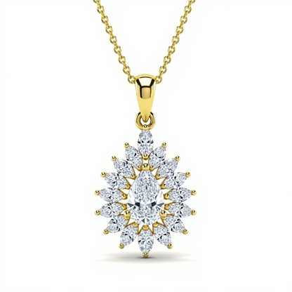 Kila Pear Shape Lab Diamond Solitaire Pendant - Jewelslane