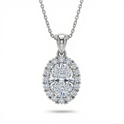 Kimi Oval Shape Lab Diamond Solitaire Pendant - Jewelslane