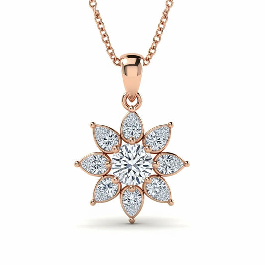 Kin Round Brilliant Cut Lab Diamond Solitaire Pendant - Jewelslane