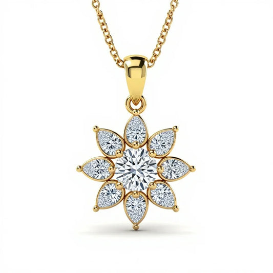 Kin Round Brilliant Cut Lab Diamond Solitaire Pendant - Jewelslane