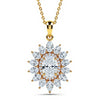 Kinzy Oval Shape Diamond solitaire Pendant - Jewelslane