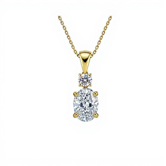 Kora Oval Shape Lab Diamond solitaire Pendant - Jewelslane