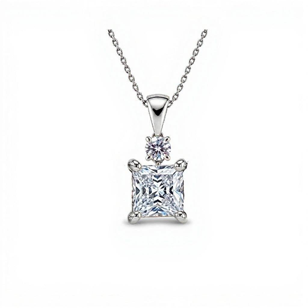 Kyla Princess Cut Lab Grown Diamond Solitaire Pendant - Jewelslane