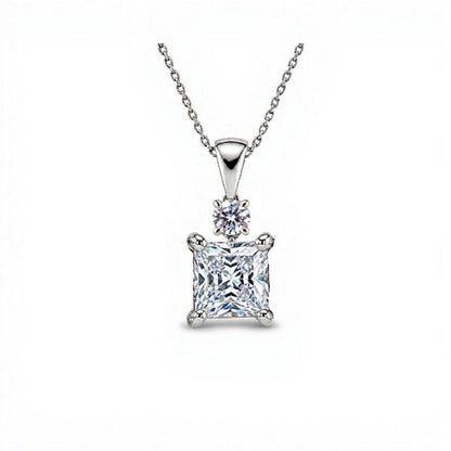 Kyla Princess Cut Lab Grown Diamond Solitaire Pendant - Jewelslane