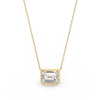 Lana Emerald Cut Lab Grown Diamond Solitaire Pendant on gold chain - Jewelslane
